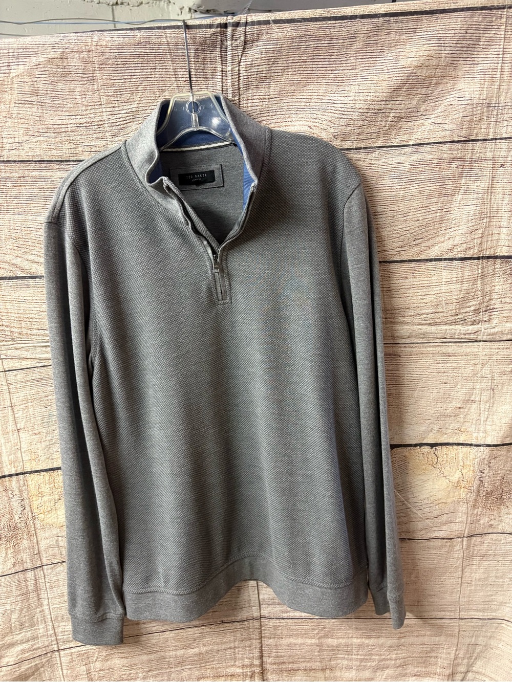 😍Ted Baker Men's Heather Gray Half-Zip Pullover Sweater